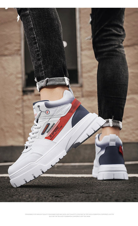Men's autumn casual high-top sneakers, men's walking sneakers, outdoor sneakers, men's sports shoes, soft-soled walking shoes