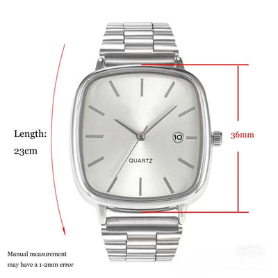 Luxury Square Quartz Watch for Men Casual Student Fashion Simple Design Versatile Stylish Calendar Watches Male Female