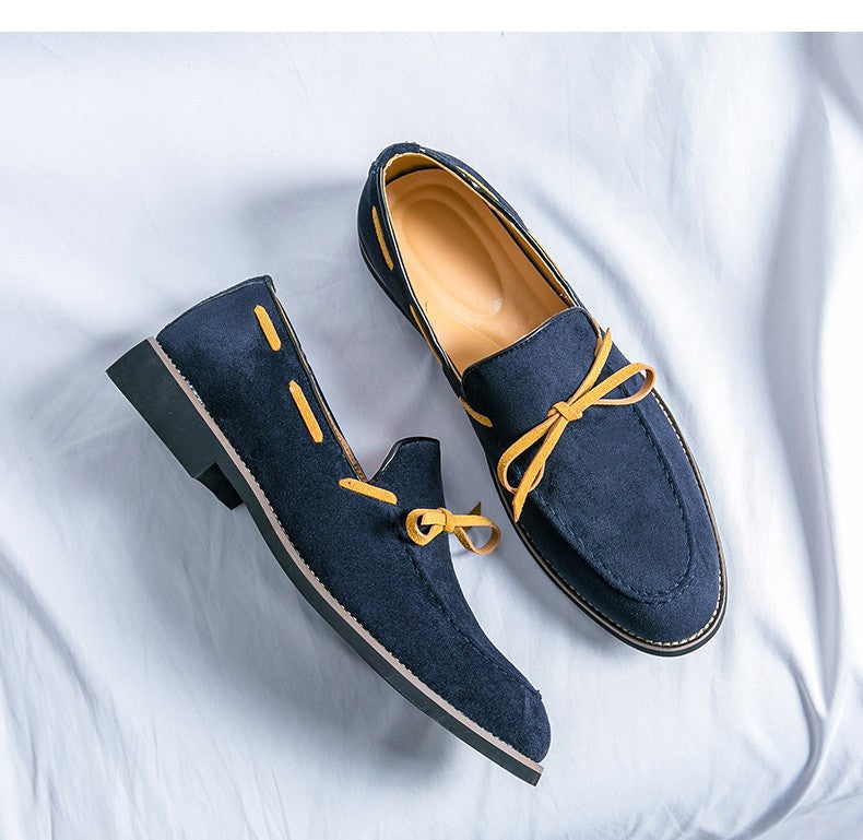 New pointed British men's business dress set with leather shoes and oversized men's shoes, fashionable and versatile