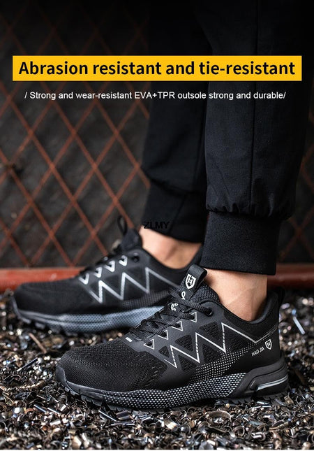 Anti-smash Safety Shoes Men Steel Toe Sneakers Puncture Proof Breathable Work Boots Man Fashion Construction Protective Footwear