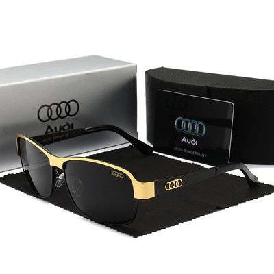 Audi Retro Oval UV400 Polarized Sunglasses for Men Women Motorcycle Glasses Anti-Glare Outdoor Adventure Shades 554