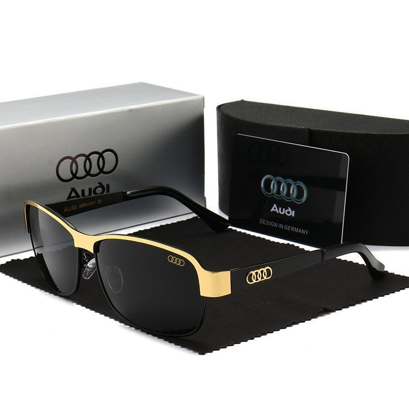 Audi Retro Oval UV400 Polarized Sunglasses for Men Women Motorcycle Glasses Anti-Glare Outdoor Adventure Shades 554
