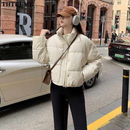 Autumn Winter Warm PU Jackets Fashion Women Long Sleeve Korean Thick Loose Coats Casual Office Lady Commute Lapel New Outerwear