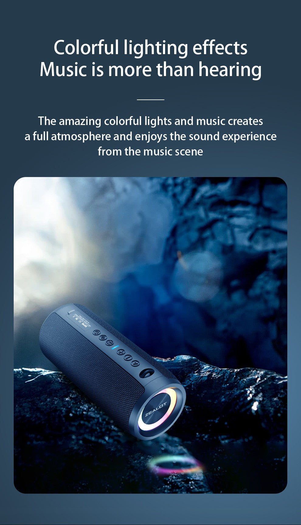 ZEALOT S51 Pro 40W Wireless Speakers, Outdoor Portable Subwoofer Speaker, Waterproof IPX 6,  Dual Pairing,5200mAh Battery.