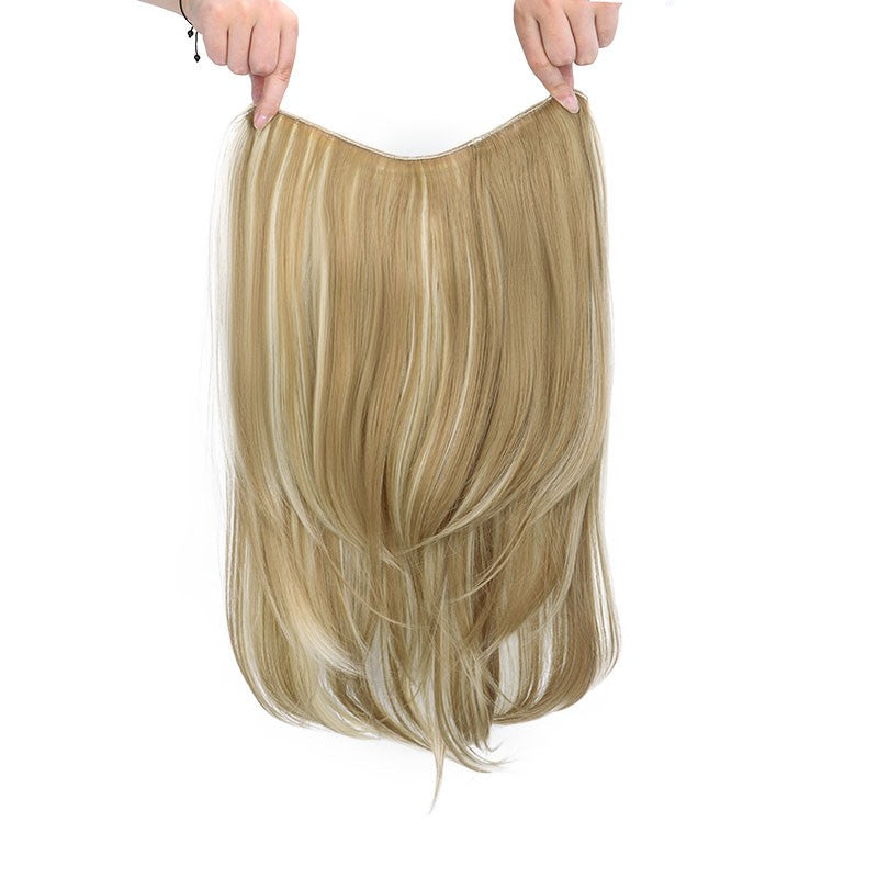 22Inch Synthetic V-Shape Long Straight Hair Extension Layered Hairpiece Natural Invisible Everyday Wear for Women Daily Party