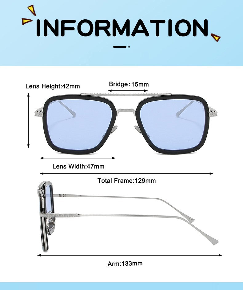 Luxury Fashion Tony Stark Style Kids Polarized Sunglasses Children Square Sun Glasses Boys Girls Oculos Retro Iron Man Glasses