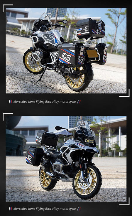 1:10 R1250GS Adventure Alloy Die Cast Motorcycle Model Vehicle Collection Sound and Light Off Road Autocycle Toys Car