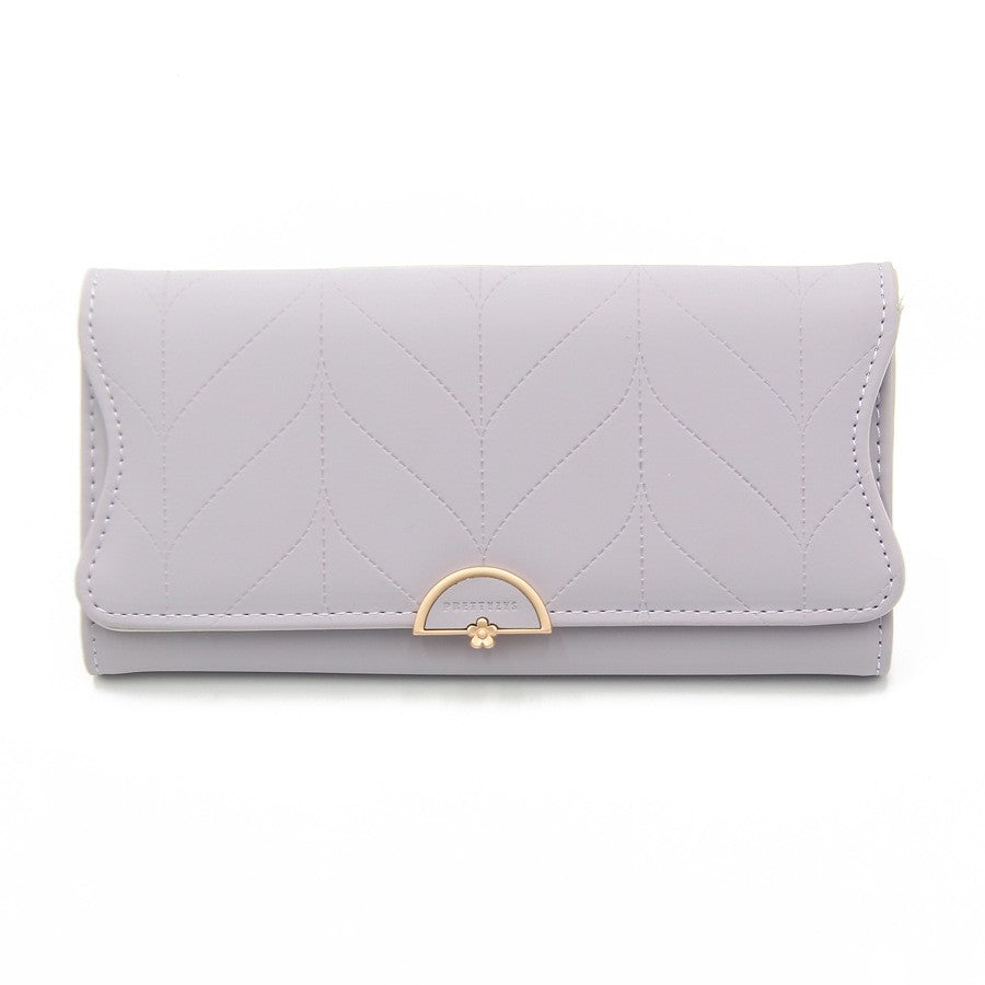 PU Fashion Long Women's Wallet Fashion Buckle New Handbag Large Capacity Fresh Wallet Wallet