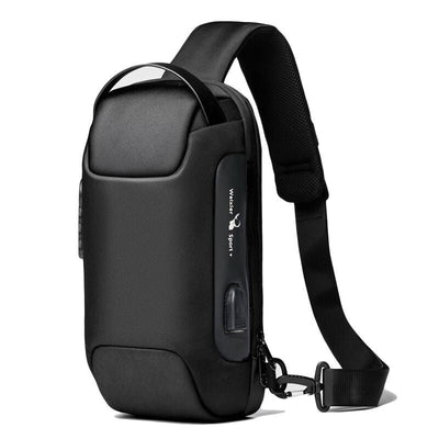 Men'S Usb Crossbody Bag Anti-Theft Shoulder Bags Waterproof Oxford Waist Bag Multifunction Short Travel Messenger Chest Pack