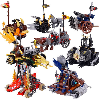MOC Roman Empire Spartan Army Medieval Soldier Chariot Building Block Bricks Ancient Military War Helmet Toys For Children