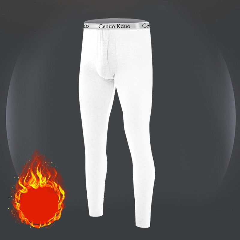 Men's Thermal Underwear Pants, Slim Leggings, Fleece Thickened Skinny Warm Long Pants, Men's Warm Pants For Autumn Winter