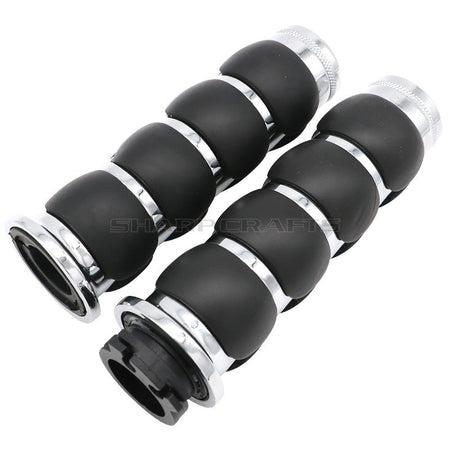 1" 25mm & 7/8'' 22mm Billet Rubber Flame Spike Hand Grips For Harley Honda Kawasaki Suzuki Yamaha  Bikes Cruiser Chopper Custom