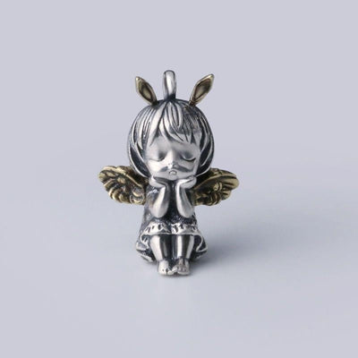 Silver-Plated Anime Mecha Beautiful Girl Girl Pendant Necklace Men and Women Hip-Hop Rock Punk Trendy Jewelry Gift