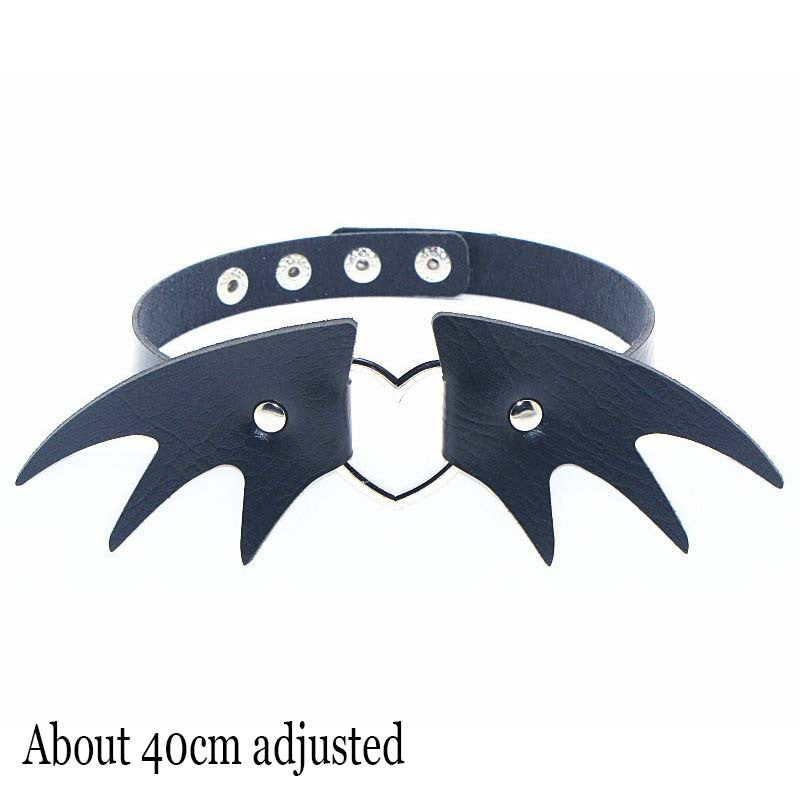 Woman Black Punk Choker Collar Necklace Sexy PU Leather Heart Lock Key Spike Chocker Gothic Cosplay Accessories Party Jewelry