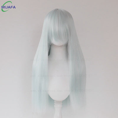 Very High Quality 400g 48 Colors 24Inch 60cm Long Straight Cosplay Wig With Bangs Heat Resistant Hair Anime Wigs + Wig Cap