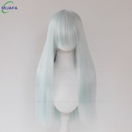 Very High Quality 400g 48 Colors 24Inch 60cm Long Straight Cosplay Wig With Bangs Heat Resistant Hair Anime Wigs + Wig Cap