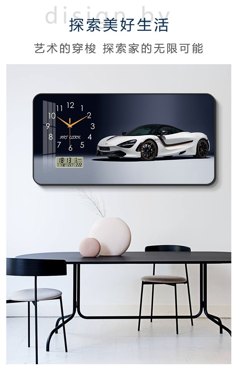 Car Clock Living Room Creative E-sports Room Silent Clock Auto Repair Beauty Shop Personality Art Decorative Painting Wall Clock