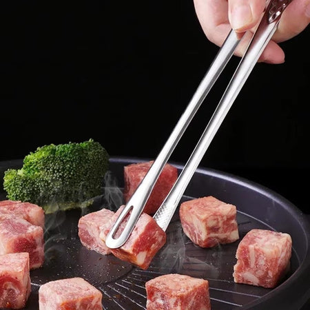 Stainless Steel Kitchen Tongs for Barbecue, Grill, Cooking, Salad, Meat, Buffet, and BBQ Tools – Versatile Food Tongs Clip