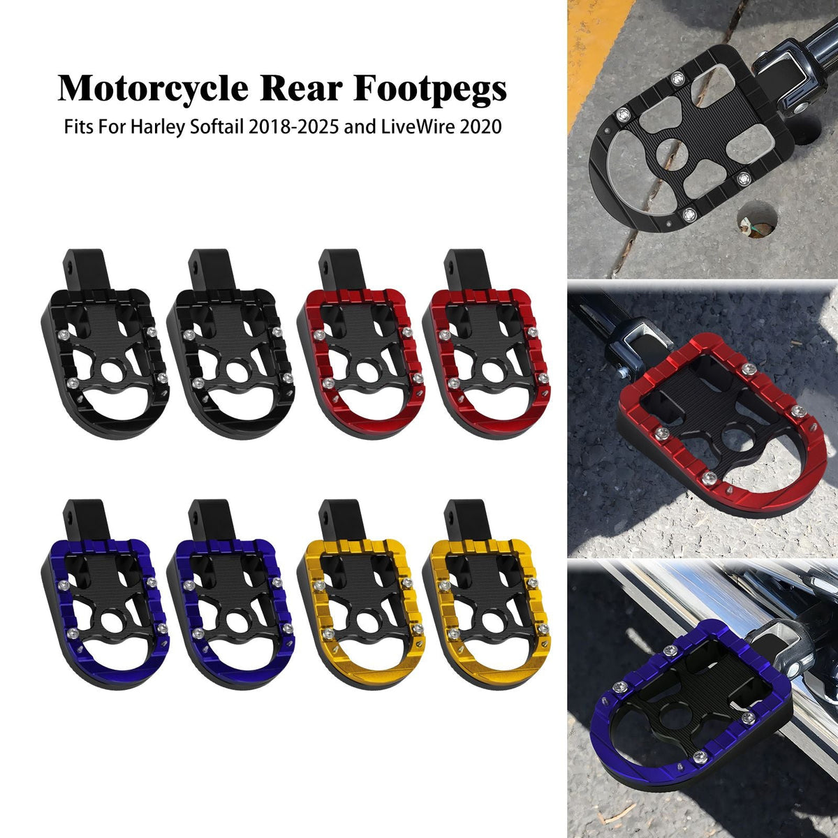 Motorcycle Footpegs Passenger Footrest Foot Pegs For Harley Softail Breakout Fat Bob Fat Boy Low Rider S Street Bob 2018-2025