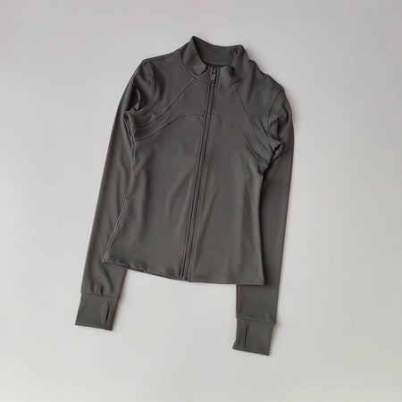 Women's Quick-Drying Long Sleeve Sports Jacket Running Training Fitness Top Gym Workout Sweatshirt - Casual Sports Coat