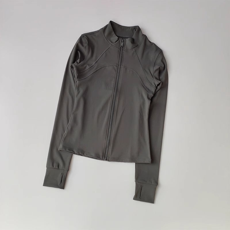 Women's Quick-Drying Long Sleeve Sports Jacket Running Training Fitness Top Gym Workout Sweatshirt - Casual Sports Coat