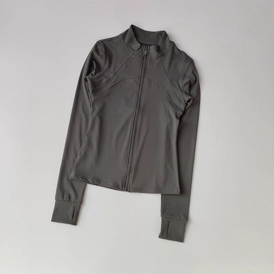 Women's Quick-Drying Long Sleeve Sports Jacket Running Training Fitness Top Gym Workout Sweatshirt - Casual Sports Coat