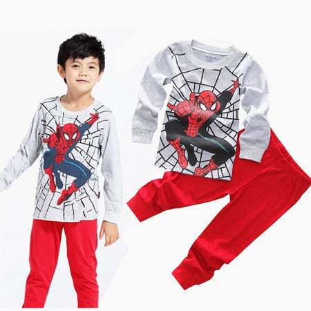 2Pcs/set Spiderman Kids Pajamas for Toddlers Boys Superhero Hulk Cosplay Long Sleeve T Shirt Pants Homewear Pyjamas Suit