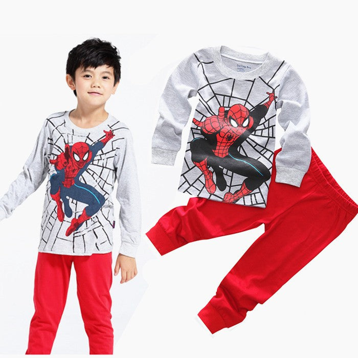 2Pcs/set Spiderman Kids Pajamas for Toddlers Boys Superhero Hulk Cosplay Long Sleeve T Shirt Pants Homewear Pyjamas Suit