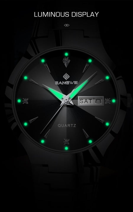 BANGWEI 2026 NEW Women's Watch Fashion Waterproof Luminous Elegant Weekly Calendar Exquisite women's quartz wrist watch reloj