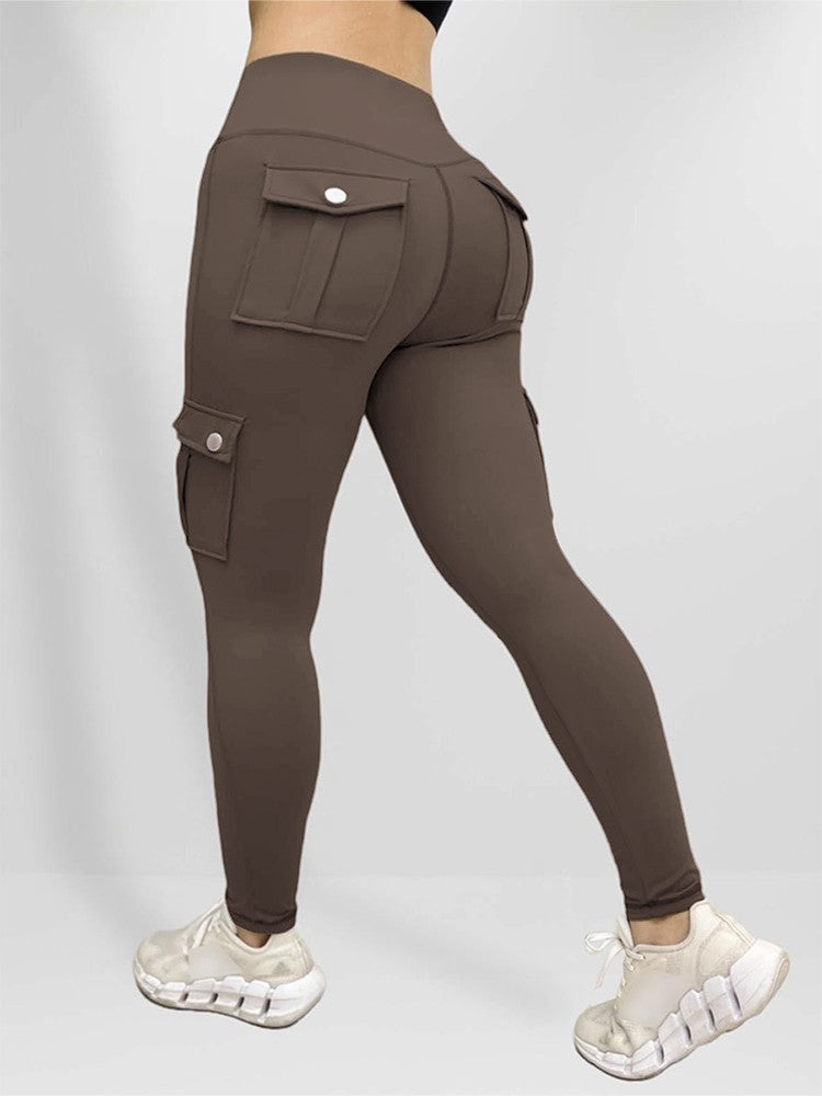 Plus Size Women's Butt Lift Leggings with Flap Pockets Women's Workout Leggings All Season All Season Casual Best Choice