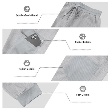 Men's Clothing  Pants Autumn Winter Fashion Casual Heavyweight Small Check Loose Jogger Sweatpants Waffles
