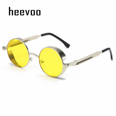 Metal Steampunk Sunglasses Men Women Fashion Round Glasses Brand Designer Vintage Sun Glasses High Quality Oculos de sol UV400