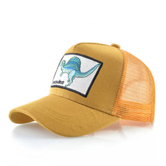 Men's Summer Baseball Cap Women Streetwear Trucker Caps With Spinosaurus Patch Snapback Hip Hop Drack Bones Adjustable Viosr Hat