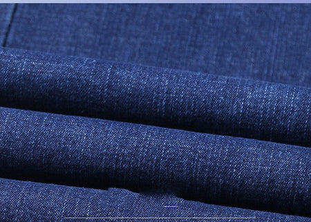 Men's Fashion Business Jeans 2025 Classic Style Casual Stretch Slim Fit Male Denim Trousers Black Blue Brand Jeans Pants
