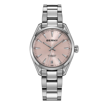 BERNY Automatic Women Watch PT5000 Sapphire Mechanical Elegant Women's Swim Watches 20ATM Full Stainless steel Swim Wristwatch