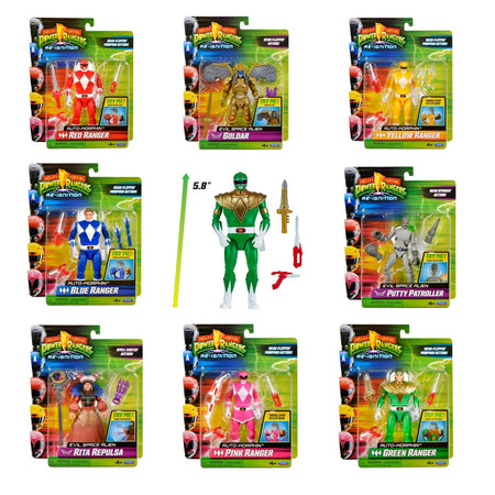 Anime Mighty Morphin Power Rangers Red Ranger Action Figure Green Ranger Model Doll Toy Collect Ornaments Kids Gifts