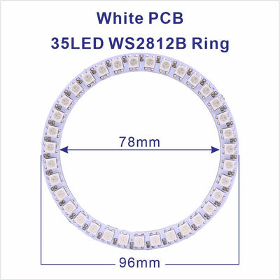 DC5V WS2812B Pixel Ring LED Panel Light Individual 8/16/24/35/45/128 LED Addressable WS2812 IC 5050 RGB LED Ring Module