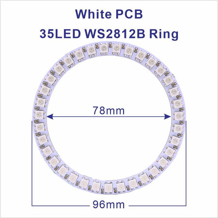DC5V WS2812B Pixel Ring LED Panel Light Individual 8/16/24/35/45/128 LED Addressable WS2812 IC 5050 RGB LED Ring Module