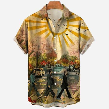 Hawaiian Shirts For Men Fashion Comfortable Unisex Short Sleeve Tops Beach Travel Surf Casual Shirts Oversized Men's Shirts