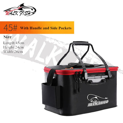 WALK FISH Thicken Fishing Bag Folding EVA Fishing Bucket Portable Live Fish Box Storage Outdoor Waterproof Camping Hiking Bag