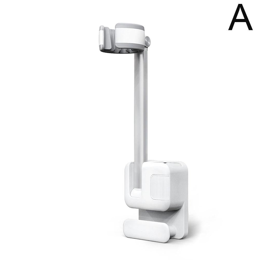 Angle Adjustable Hair Dryer Holder Non-Drilling Wall-Mounted Hair Dryer Stand For Bathroom Free-hand Lazy Storage Rack Shelf