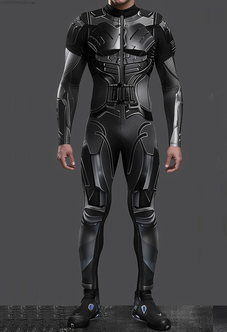CyberPunk Futuristic Mechanical Armour Jumpsuit Cool Fighter Cosplay Bodysuit Steampunk Costume Halloween Party Shows Men Zentai
