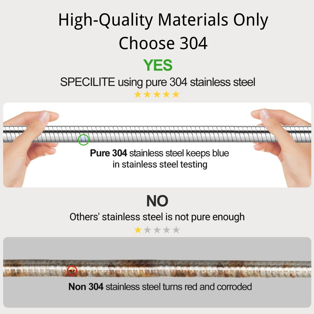 100FT 304 Stainless Steel Garden Hose Metal Heavy Duty Water Hoses with Nozzles for Yard Outdoor  Flexible Never Kink & Tangle