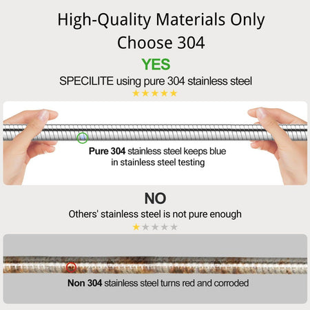 100FT 304 Stainless Steel Garden Hose Metal Heavy Duty Water Hoses with Nozzles for Yard Outdoor  Flexible Never Kink & Tangle