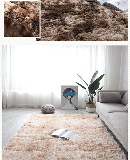 VIKAMA Ultra Soft Shaggy Round Rug Pad Fluffy White Carpet Living Room Home Decor Bedroom Kids Room Salon Thick Pile Carpet