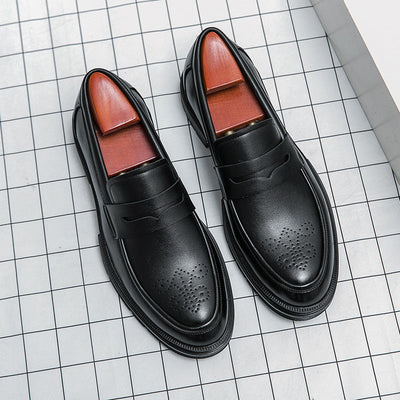 Men's Dress Shoes Retro Casual Business Leather Shoes Men Office Loafers Formal Social Brogues Wedding Leather Shoes For Men