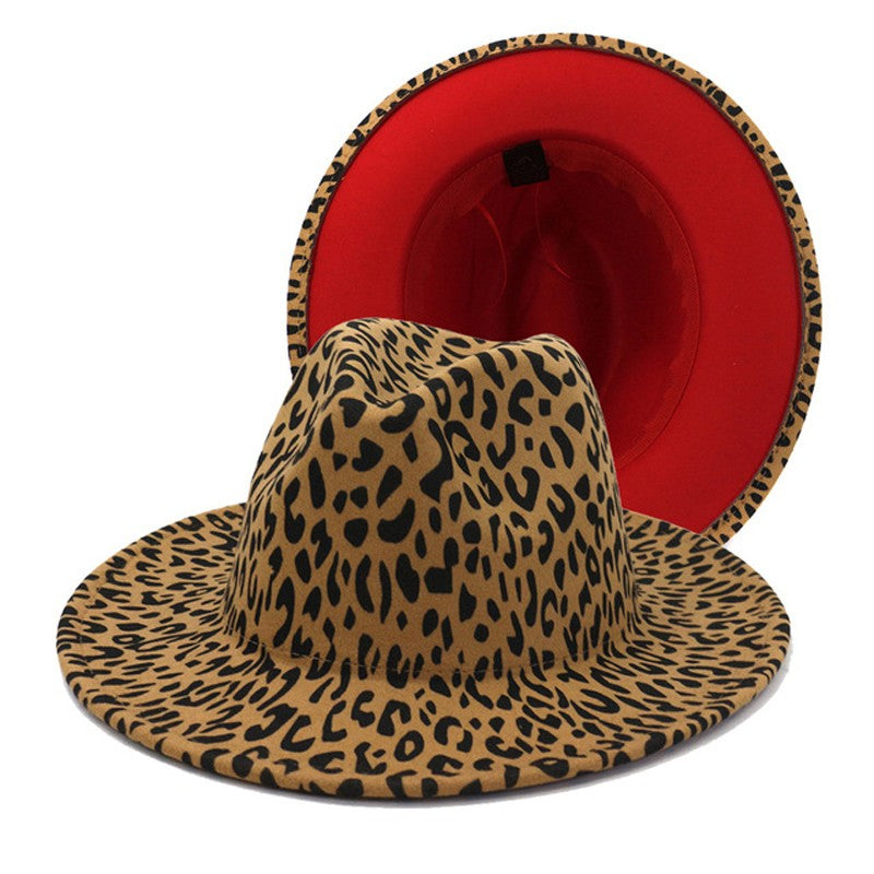 QBHAT Two-color Fedora Hat Women Men Wide Brim Felt Jazz Hat Ladies Party Top Cap Patchwork Chapeau Sombreros De Mujer 50 Colors