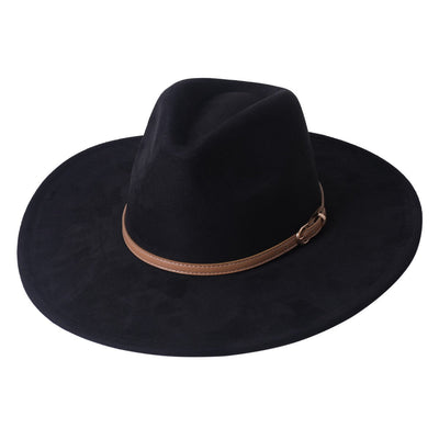 Vegan suede hat belt accessories heart-shaped wide-brimmed fedora hat for men and women felt jazz hat classic chapeau femme
