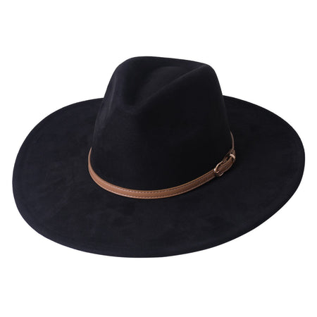 Vegan suede hat belt accessories heart-shaped wide-brimmed fedora hat for men and women felt jazz hat classic chapeau femme