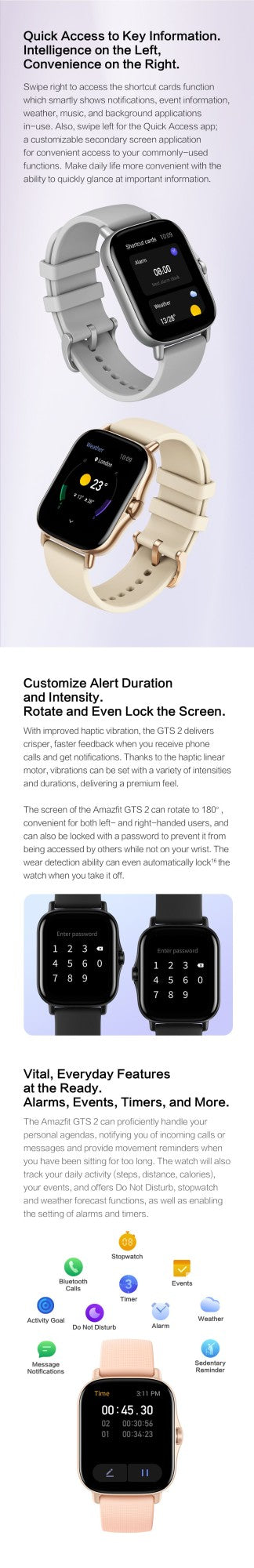 [New Version ] Amazfit GTS 2 Smartwatch 43mm All-round Health and Fitness Tracking Smart Watch Alexa Built-in